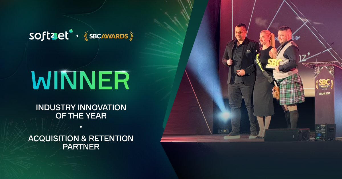 Soft2Bet Named Acquisition & Retention Partner and Industry Innovator of the Year by SBC Europe Awards 2025