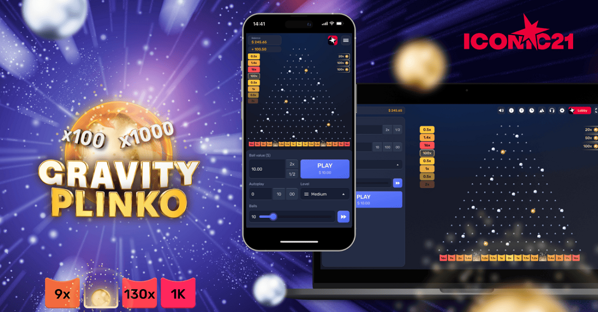 Let physics work for you in Gravity Plinko from ICONIC21