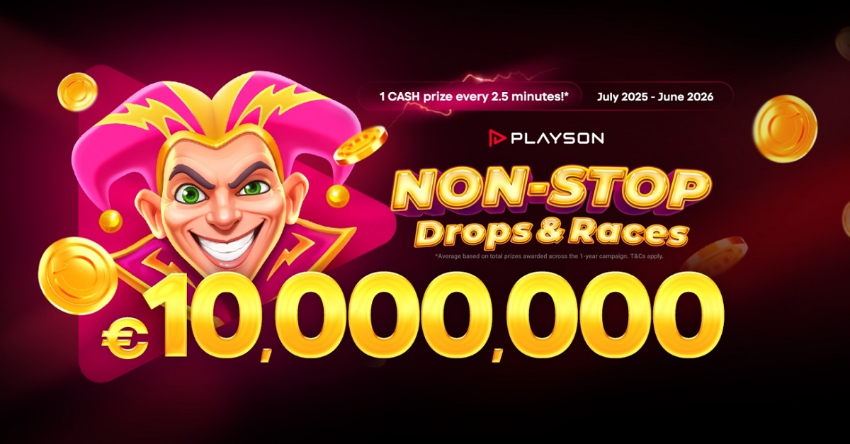 Playson launches €10,000,000 Non-Stop Drops and Races 10KK promotion